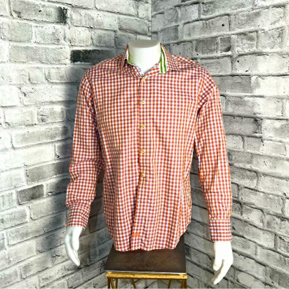 Robert Graham X Flip Cuff Checked Gingham Button Down Shirt